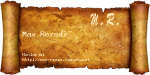 Max Rezső névjegykártya